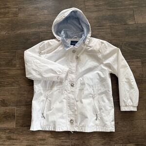 Mackintosh Rain Jacket Womens 1X White Hooded Full Zip Waterproof